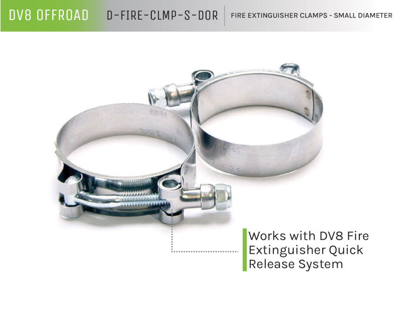 Dv8 Offroad Clamps D-Fire-Clmp-S-Dorsmall Fire Extinguisher Clamps; Pair D-FIRE-CLMP-S-DOR