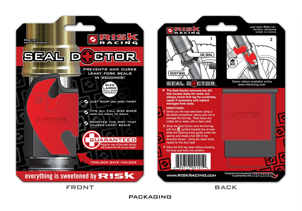 Risk Racing 00-121 Large 45mm - 55mm Seal Doctor , Red , Large (45 millimeters - 55 millimeters)