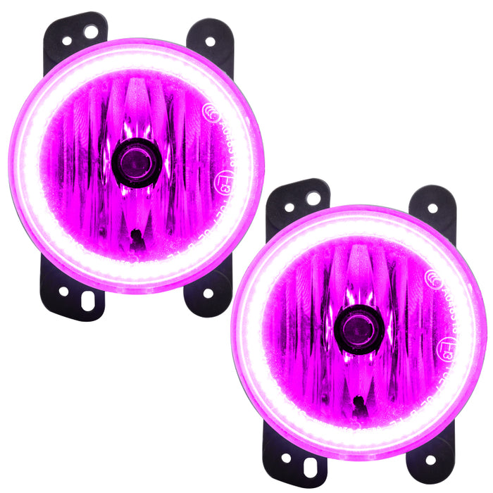 Oracle Lighting 10-15 compatible with Jeep Wrangler JK Pre-Assembled LED Halo Fog Lights -Pink 7159-009