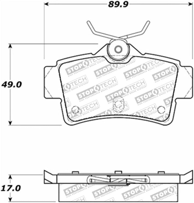 StopTech Street Select Brake Pads Rear 305.0627