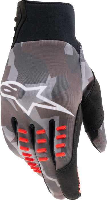 Alpinestars 3564020-9133-XXL Smx-E Gloves Grey Camo/Red Fluo 2X