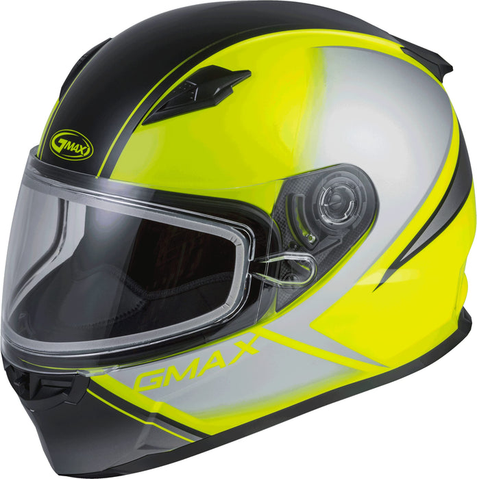 Gmax Ff-49S Full-Face Dual Lens Shield Snow Helmet (Matte Hi-Vis/Black/Grey, Large) G2495746