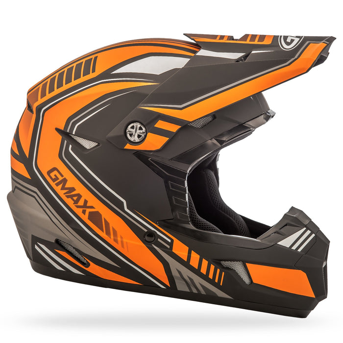 GMAX unisex-adult full-face-helmet-style Helmet (Mx46 Uncle) (Flat Black/Orange, X-Small)