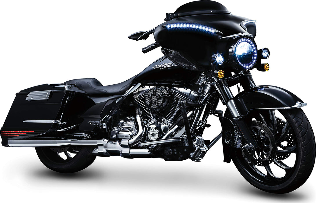 Kuryakyn Motorcycle Accessory: Smooth Windshield Trim For 1996-2013 Harley-Davidson Motorcycles, Gloss Black 1318