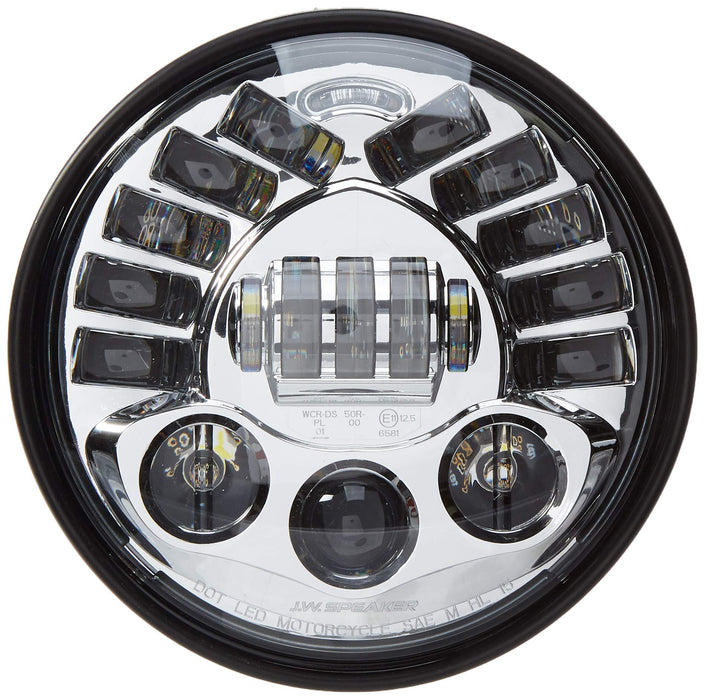 JW Speaker 0555031 Model 8790 LED High and Low Beam Adaptive Headlight with Chrome Inner Bezel, 1 Pack