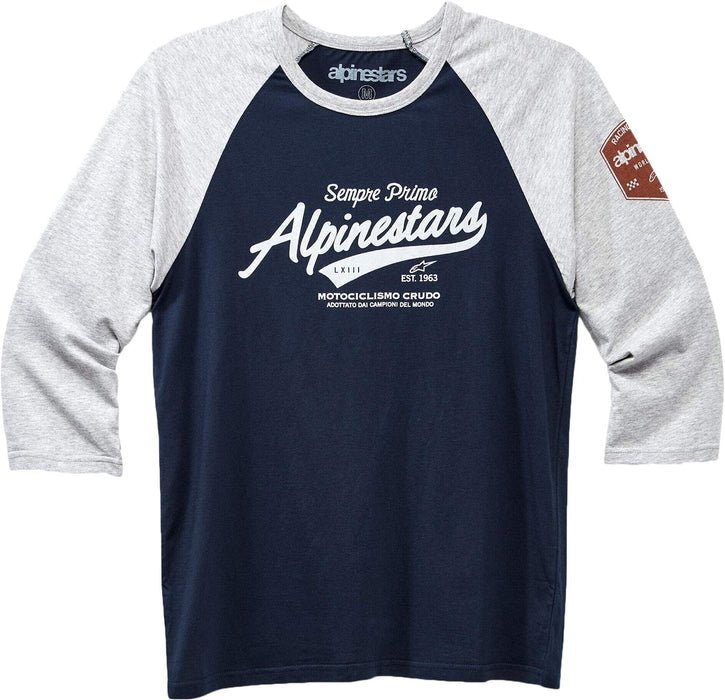 Alpinestars 1230-71505-1171-XL Script Premium Tee Grey Heather/Navy Xl