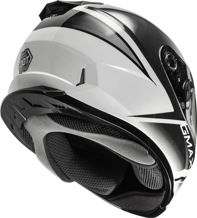Gmax Ff-49S Full-Face Dual Lens Shield Snow Helmet (White/Black, Medium) G2495015