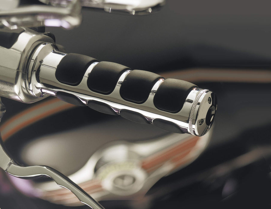 Kuryakyn 6235 Premium ISO Handlebar Grips for Throttle and Clutch: Kawasaki, Suzuki, Victory & Yamaha Motorcycles, Chrome, 1 Pair