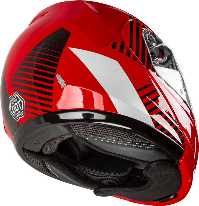 GMAX MD-04S Reserve, Lightweight Modular Helmet for Snow & Motor Sports, Comfortable Full-Face Protection (RED/Silver/BLACK)