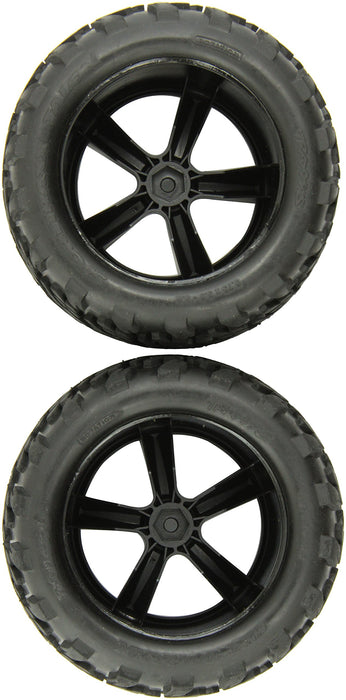 Traxxas 5374A Talon Tires Pre-Glued on Black-Chrome Gemini Wheel (pair)