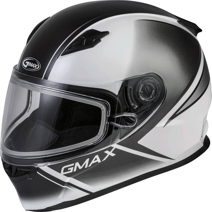 Gmax Ff-49S Full-Face Dual Lens Shield Snow Helmet (White/Black, X-Large) G2495017