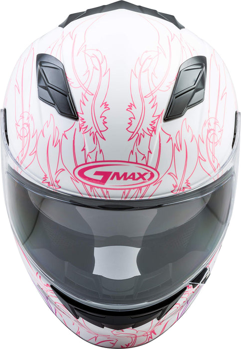 FF-98 Full-FACE Willow Helmet, Full-Face Motorcycle Helmet, DOT- and ECE- Approved for Street Riding and More (White/Pink, Small)