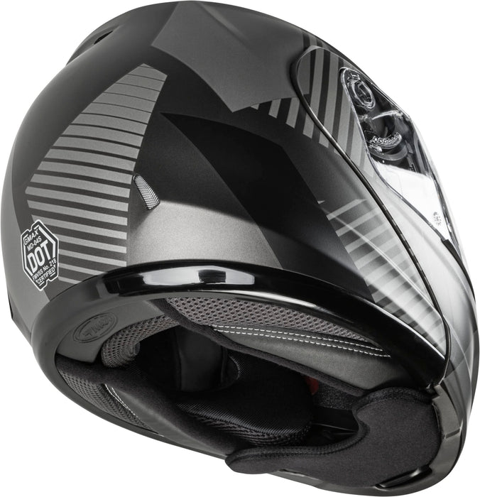 GMAX MD-04S Reserve, Lightweight Modular Helmet for Snow & Motor Sports, Comfortable Full-Face Protection (Matte Dark Silver/Black)