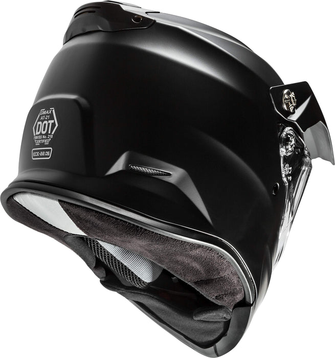 GMAX AT-21S Solid, Electric Shield Full-Face Helmet, DOT Approved for Adults and Youth (Matte Black, XS)