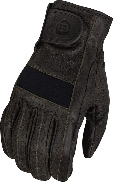 Highway 21 Men's Motorcycle Jab Full Perforated Gloves (Brown, 5X-Large)