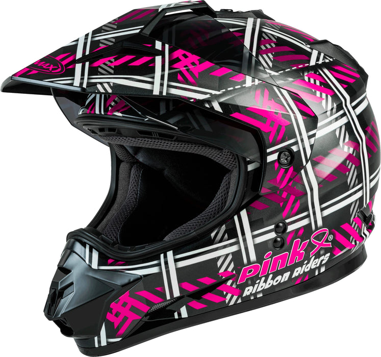 GM-11 Dual-Sport Pink Ribbon Riders Helmet Black/Pink XL