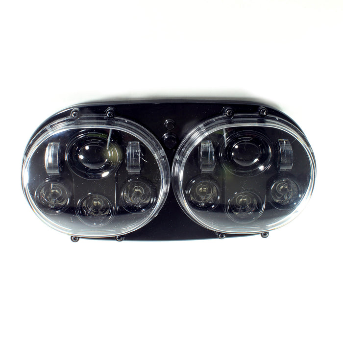 Headlight LED Dual, Integrated 80W Blk, Road Glide '04 - '13