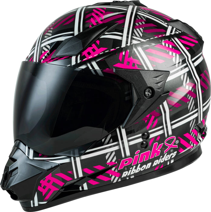 GM-11 Dual-Sport Pink Ribbon Riders Helmet Black/Pink XL