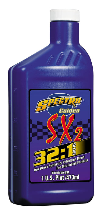 Spectro Oil O.SGSX321 SX Golden 32:1 Semi- Synthetic 2 Cycle Premix Oil, 1 Pint