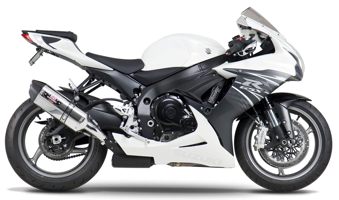 Yoshimura R-77 Slip-On Exhaust (Street/Stainless Steel With Carbon Fiber End Cap) Compatible With 11-18 Suzuki Gsxr600 1160020520