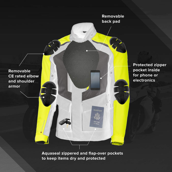 Fly Racing Launch Jacket (Black/Hi-Vis, Medium)