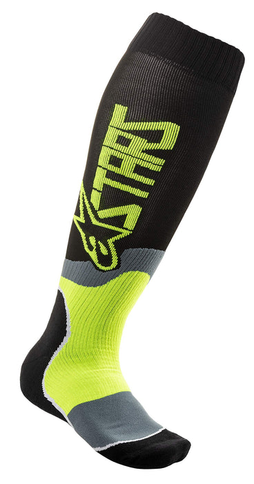 Alpinestars boys Plus-2 Black/Fluo Mx Plus 2 Socks Black Fluo Yellow Youth, Multi