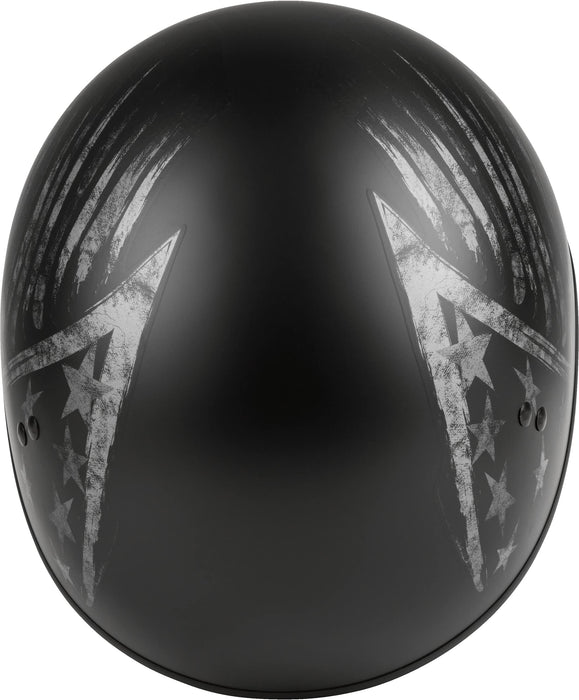 GMAX HH-65 Naked Motorcycle Street Half Helmet (Bravery Matte Black/Grey, Medium)