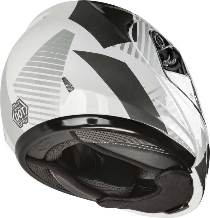 GMAX MD-04S Reserve, Lightweight Modular Helmet for Snow & Motor Sports, Comfortable Full-Face Protection (White/Silver)