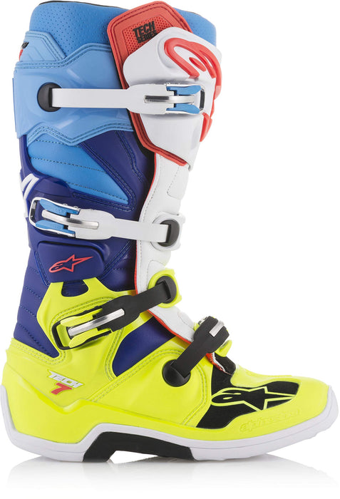 Alpinestars 2012014-5277-16 Tech 7 Boots Yellow/White/Blue Sz 16