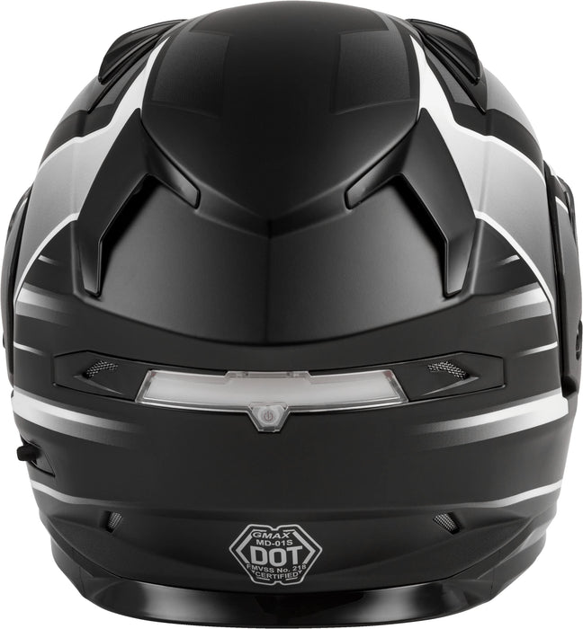 GMAX MD-01S Descendant, DOT Approved Modular Helmet, Dual Lens Shield for Snow & Motor Sports, (MATTE BLACK/WHITE, X-Large)