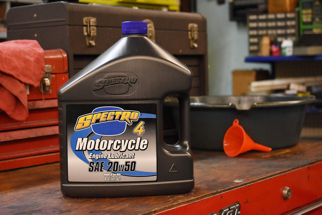 Spectro 4 Motorcycle Engine Lubricant 20w50 Oil (4 Liter Jug)