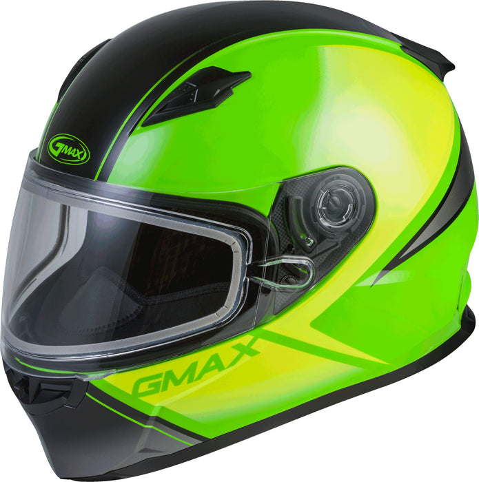 Gmax Ff-49S Full-Face Dual Lens Shield Snow Helmet (Neon Green/Hi-Vis/Black, Medium) G2495675