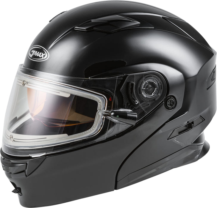 GMAX MD-01S, DOT Approved Modular Helmet, Electric Dual Lens Shield for Snow & Motor Sports, (Black, Large)