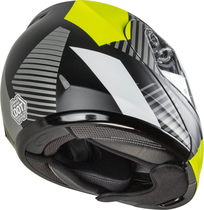 GMAX MD-04S Reserve, Lightweight Modular Helmet for Snow & Motor Sports, Comfortable Full-Face Protection (Matte Black/HI-VIS)