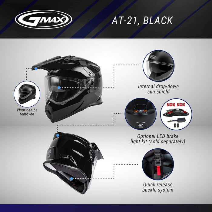 Youth AT-21Y Adventure Helmet Black YM