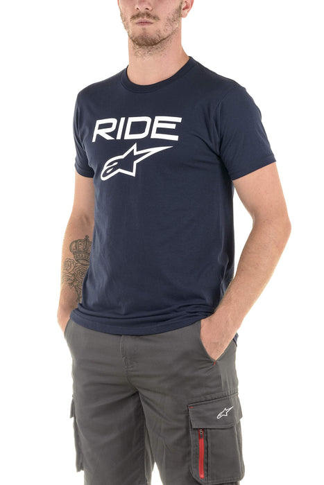 Alpinestars 1038-72000-7020-L Ride 2.0 Tee - Navy/White (Large)