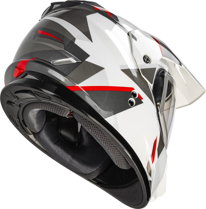 Gmax A4113015 Gm-11S Ripcord Snow Helmet W/Elec Shield Wht/Grey/Red Md