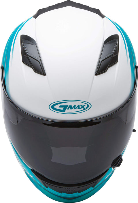 FF-98 Full-FACE Osmosis, Full-Face Motorcycle Helmet, DOT- and ECE- Approved for Street Riding and More (Matte White/Teal/Grey, X-Large)