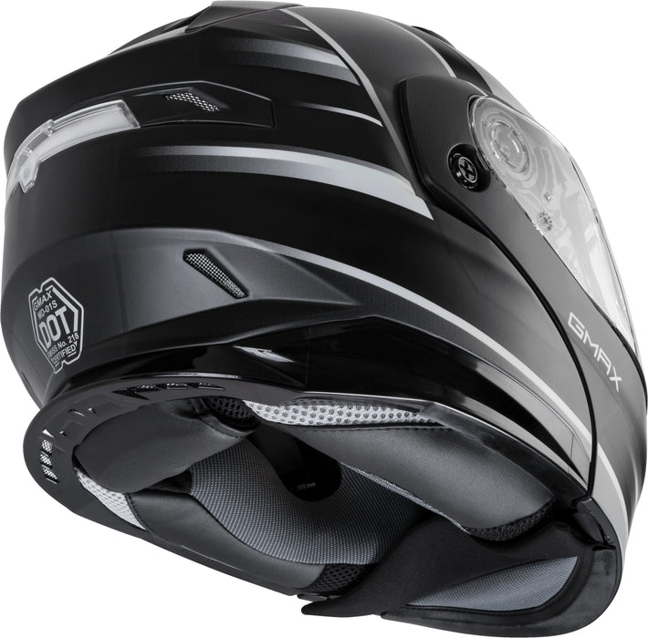 GMAX MD-01S Descendant, DOT Approved Modular Helmet, Dual Lens Shield for Snow & Motor Sports, (MATTE BLACK/WHITE, X-Large)