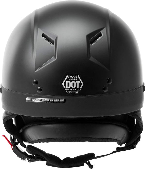 GMAX HH-75 Motorcycle Street Half Helmet (Matte Black, Large)