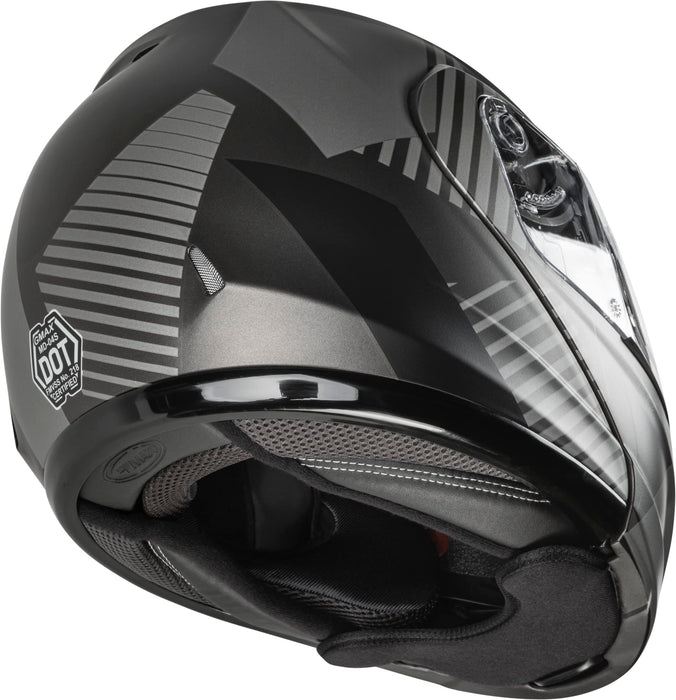 GMAX MD-04S Reserve, Lightweight Modular Helmet for Snow & Motor Sports, Comfortable Full-Face Protection (Matte Dark Silver/Black)