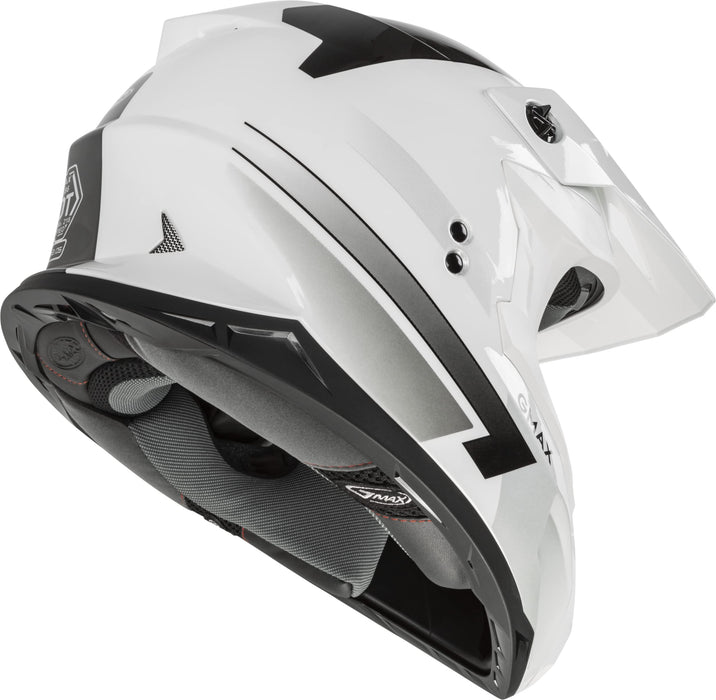 GMAX MX-86 Solid, Lightweight Full-Face Helmet for Motocross and Other Motor Sports (White/Silver/Grey, X-Small)