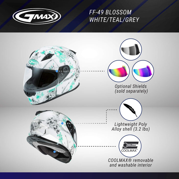 GMAX FF-49 Deflect DOT Approved Full Face Motorcycle Helmet for Men and Women