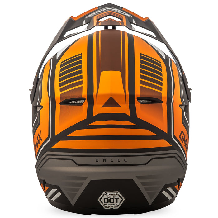 GMAX unisex-adult full-face-helmet-style Helmet (Mx46 Uncle) (Flat Black/Orange, X-Small)