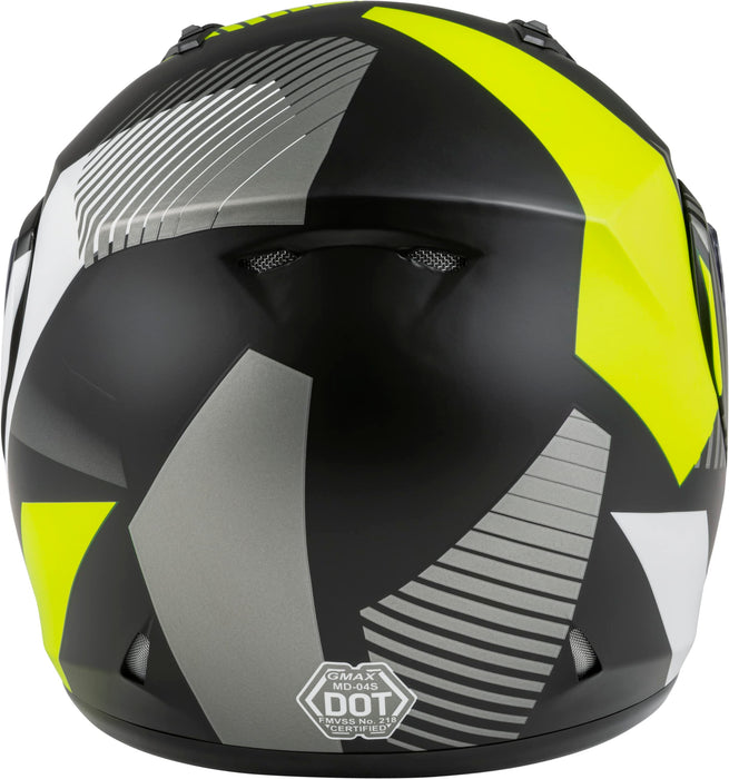 GMAX MD-04S Reserve, Lightweight Modular Helmet for Snow & Motor Sports, Comfortable Full-Face Protection (Matte Black/HI-VIS)