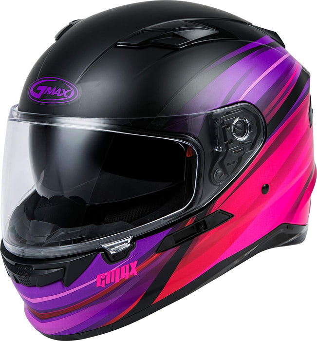 FF-98 Full-FACE Osmosis, Full-Face Motorcycle Helmet, DOT- and ECE- Approved for Street Riding and More (Matte Black/Purple/RED, Small)