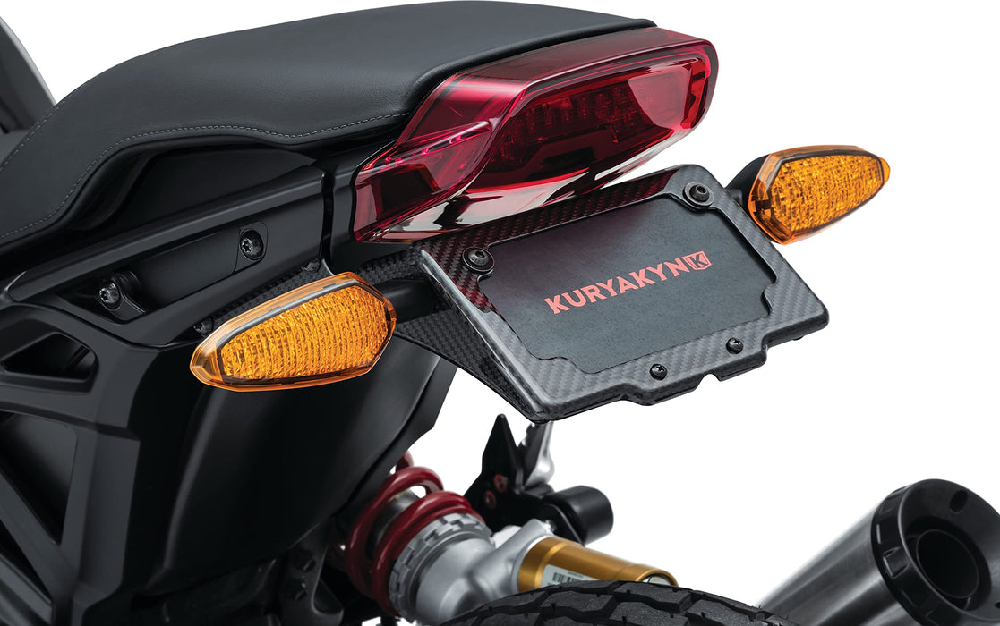 Kuryakyn Motorcycle Accessory: License Plate Mount For Indiance Ftr, Carbon Fiber, Black 7634
