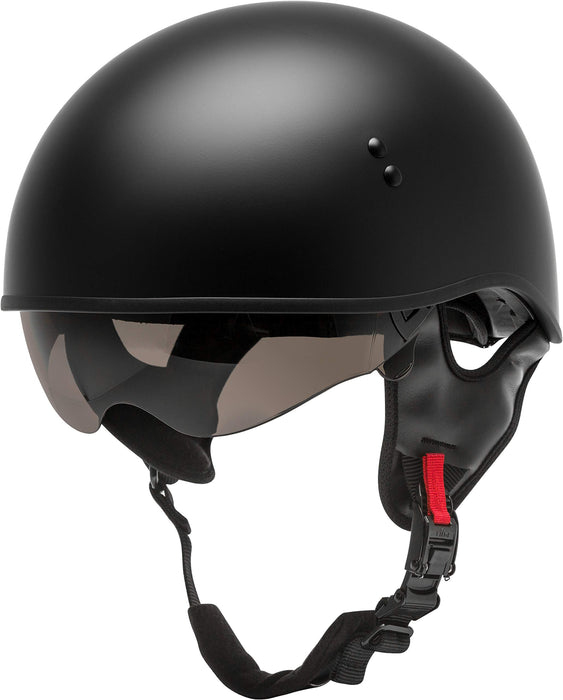 GMAX HH-65 Naked Motorcycle Street Half Helmet (Matte Black, Small)