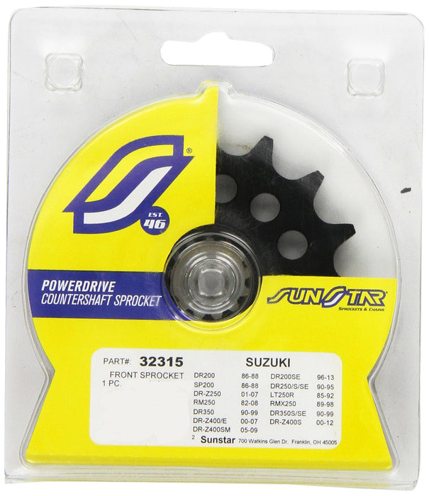 Sunstar 32315 15-Teeth 520 Chain Size Front Countershaft Sprocket,Black