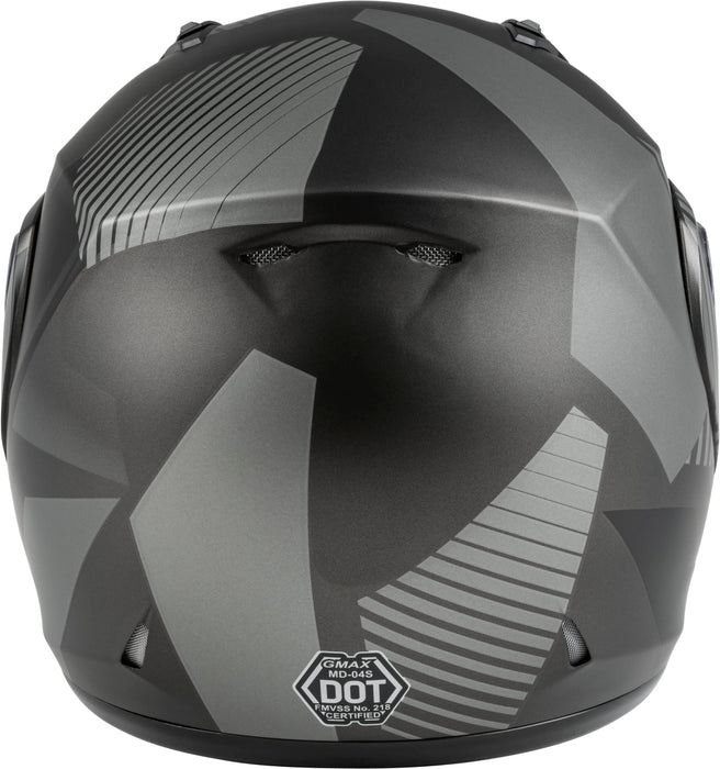 GMAX MD-04S Reserve, Lightweight Modular Helmet for Snow & Motor Sports, Comfortable Full-Face Protection (Matte Dark Silver/Black)